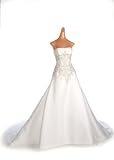White Organza Strapless Wedding Gown