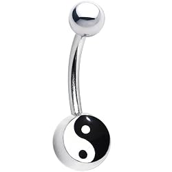 Stainless Steel Yin Yang Logo Belly Ring