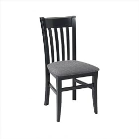 18.5 Vertical Highback Chair [Set of 4] Upholstery: Vinyl - Espresso, Finish: Black by 