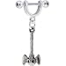 SMALL 16 Gauge SKULL AXE DANGLE Nipple Ring 5/16 Inches 3mm