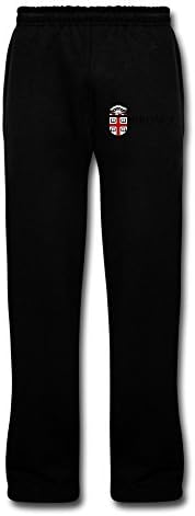 Men's Brown University Logo Custom Fleece Pants With Pockets XXL Black By Rahk