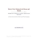 Henry Clay's Remarks in House and Senate (Webster's Persian (Farsi) Thesaurus Edition)