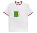 Algeria Flag 2 - Ringer T-Shirt, White/Red, Large