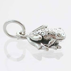 Small Sterling Silver Frog Charm, #11517
