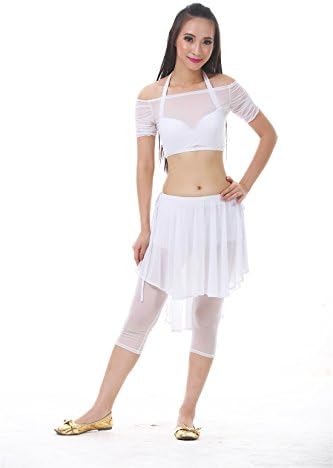 Hungry Candy White 4PCS Exotic Gauzy Belly Dance Dress Women's Stage Performance