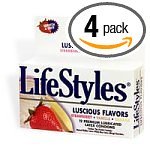 LifeStyles Extra Fun Brand Assorted Flavor Condoms,12-Count Boxes (Pack of 4)