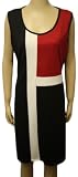 New Ladies Black Plus Size Colour Block Dress Womens Sleeveless Stretch Sizes 14 - 28