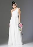 Laura Scott Chiffon Brautkleid Hochzeitskleid Abendkleid, weiß