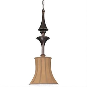 Grotto Mini Pendant in Colonial Bronze with Artisan Bronze Appointments by Thomas Lighting