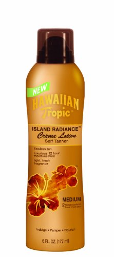 Hawaiian Tropic Island Radiance Sunless Tanning Creme Lotion Medium, 6-Fluid Ounce Bottles (Pack of 3)