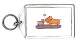 Keychain with bulldog, bone, mother, dog, puppy