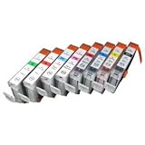 8pk Canon CLI 8 B,y,c,m,pc,pm,r,g Compatible Ink Cartridges WITH CHIP! For Pixma PIXMA Pro9000