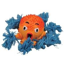 More image Ethical Latex and Rope Crazy Legs Octopus Dog Toy, 4-Inch