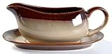 IMAGE OF Sango Nova-Brown Gravy Boat and Underplate (Relish), Fine China Dinnerware