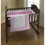 Pink Ric Rac Cradle Bedding - size:15x33
