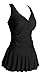 Women's Plus-Size Flower Printing Shaping Body One Piece Swim Dresses Swimsuit