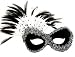 Persuassion Fabric & Feather 1/2 Mask