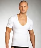 Cotton Compression Deep V-Neck T-Shirt