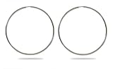 Eve's Addiction Sterling Silver Continuous Hoop Earrings - 2.75 Inch