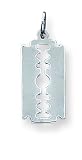 Sterling Silver Razor Blade Charm with 20 inch Sterling Silver Chain by A Great Jewelry Co.