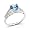 14k White Gold Blue Topaz and Diamond Ring Size 6