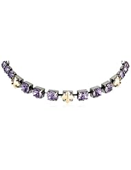 Steve Madden Purple Crystal Necklace, 21"