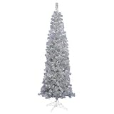 Vickerman 4.5 Foot Silver Pencil Christmas Tree