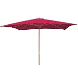 from Worldstores Wooden Garden Parasol 2m - 28mm Standard 6 Baton Garden Umbrella - Red