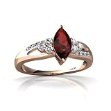 14k Rose Gold Marquise Genuine Garnet Antique Style Ring