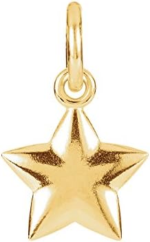 14K White 11.5x9.75mm Puffed Star Charm with Jump Ring