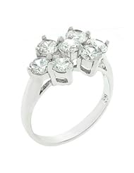 Round CZ Cluster Ring