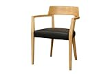 IMAGE OF Baxton Studio Laine Modern Dining Chair with Black Seat, Light Wood, Set of 2