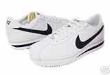 Nike - Nike Cortez Basic Leather Low Top Sneakers White/Navy Men's Casual Walking Running Shoes..