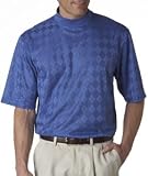 Oxford Golf Mock Turtleneck Argyle Short Sleeve Sport Shirt 2005