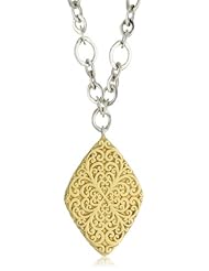 Lois Hill "Geometric Gold" Two Tone Flat Geo Diamond Pendant Necklace