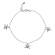 Pave CZ Skull & Crossbones Sterling Silver Anklet
