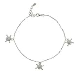 Eve's Addiction Pave CZ Skull & Crossbones Sterling Silver Anklet