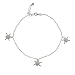Pave CZ Skull & Crossbones Sterling Silver Anklet