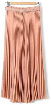Maxi Pleated Chiffon Skirt Pastel Pink
