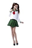 Mtxc Women's Inuyasha Cosplay Kagome Higurashi Winter Uniform Kid Size Large Green