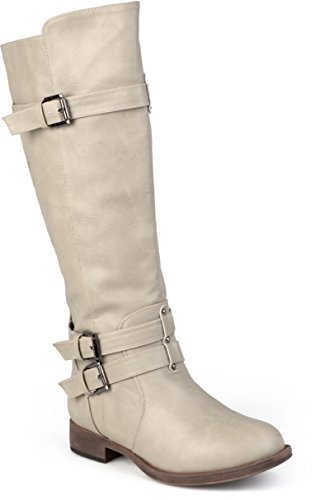 Journee CollectionWomens Bite Boots with Round-Toe and Triple Buckle Detail