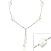 Sterling Silver .925 Iridescent Genuine Freshwater Cultured Square White Coin Pearl Twist D-cut Lariat Necklace