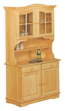 Kitchen: Solid Wood Hutch and Buffet Unfinished FREE SHIPPING!
