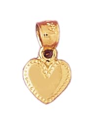Dazzlers Solid 14k Gold Heart Charm Pendant Available in three colors from jewelsberry (weights: 0.8 grams only)