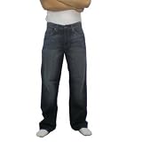 Ecko Unlimited Mens Washed Dark Blue Baggy Fit Jeans