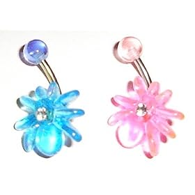 Belly Button Ring Navel 2 spider Body Jewelry 14 Gauge