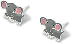 Tomas Jewelry Sterling Silver Gray Elephant Post Earrings