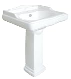 Elements of Design VPB4258 Designer Fauceture English Country Vitreous China Pedestal Sink with 8-Inch Centers, White