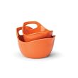 Rachael Ray Stoneware Serving and Mixing Bowl Set, 1-Quart and 2-Quart, Orange