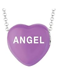 Sweethearts Enamel "Angel" Heart on 16" Necklace Pendant with Gift Box